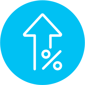 Scale Growth2 Icon Cyan Percentage Increase Icon Cyan